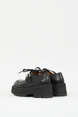 Marni Black Leather Buckled Platform Derby