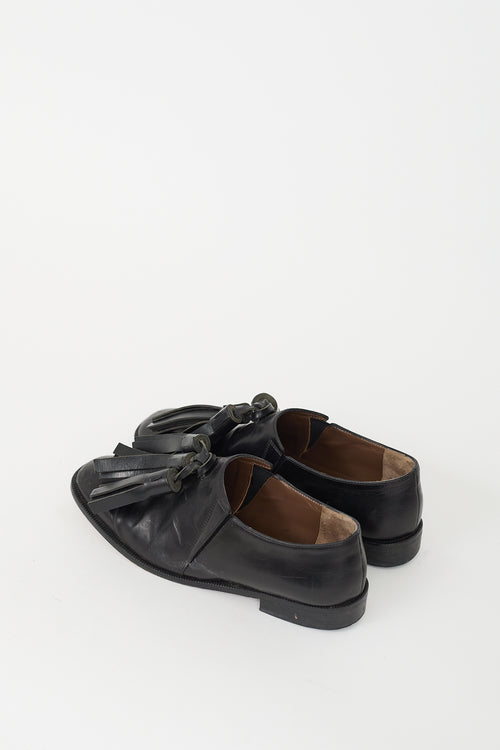 Marni Black Leather Tassel Loafer