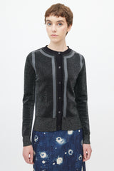 Marni Black Metallic & Dark Green Cardigan