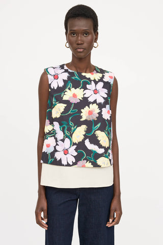MarniFloral Sleeveless Top
