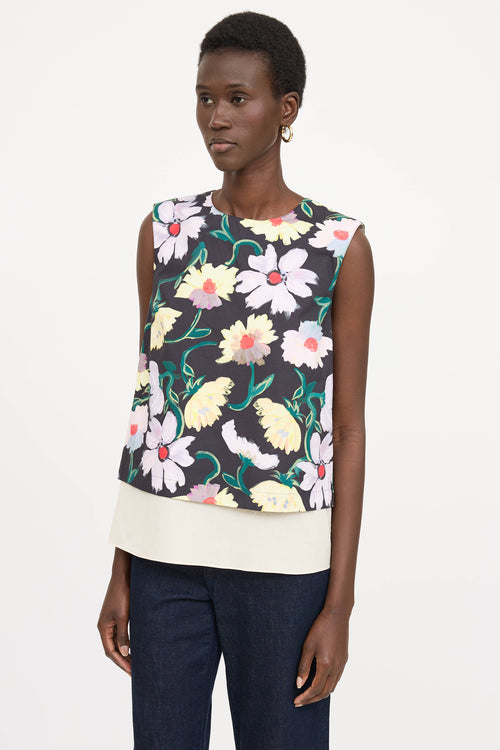 MarniFloral Sleeveless Top