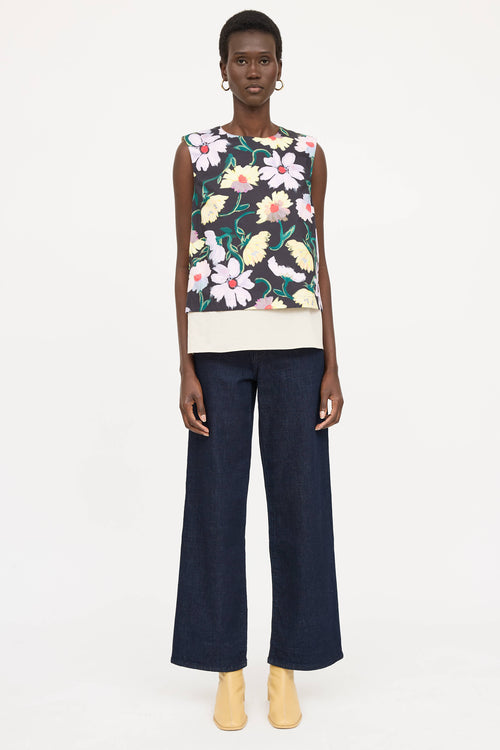 MarniFloral Sleeveless Top