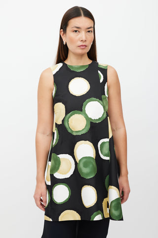 Marni Black & Multicolour Dot Printed Mini Dress