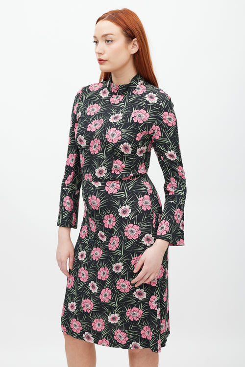 Marni Black & Multicolour Floral Dress