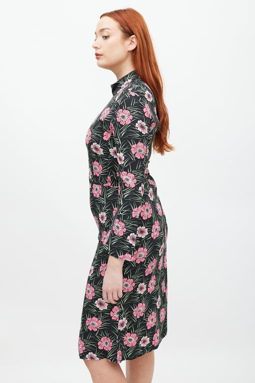 Marni Black & Multicolour Floral Dress
