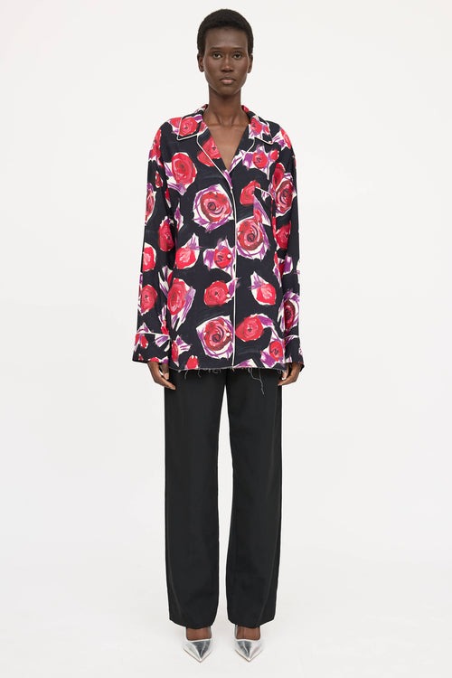 MarniFloral Button Up Top