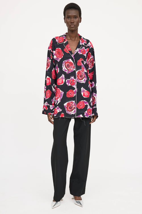 MarniFloral Button Up Top