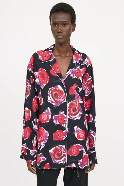 MarniFloral Button Up Top