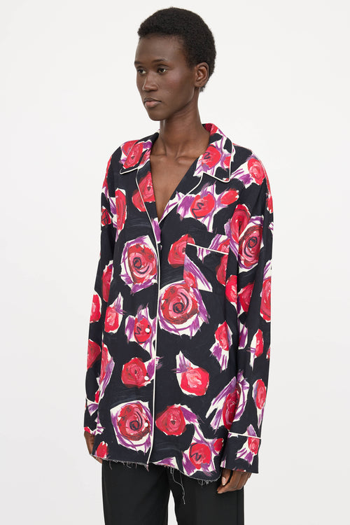 MarniFloral Button Up Top