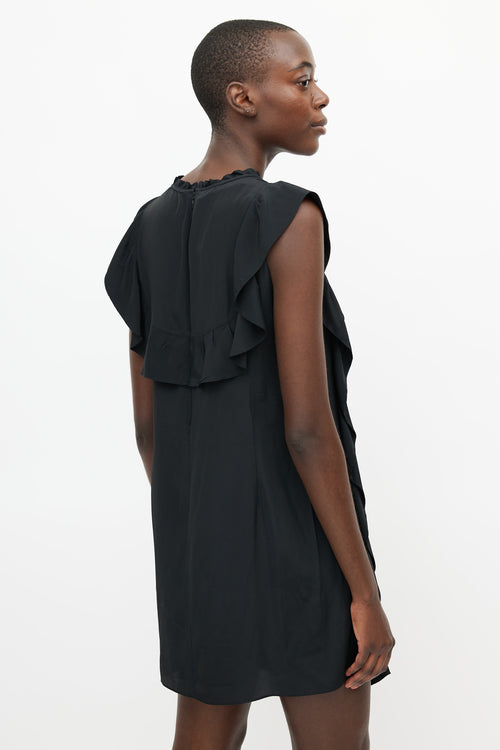 Marni Black Ruffle Mini Dress
