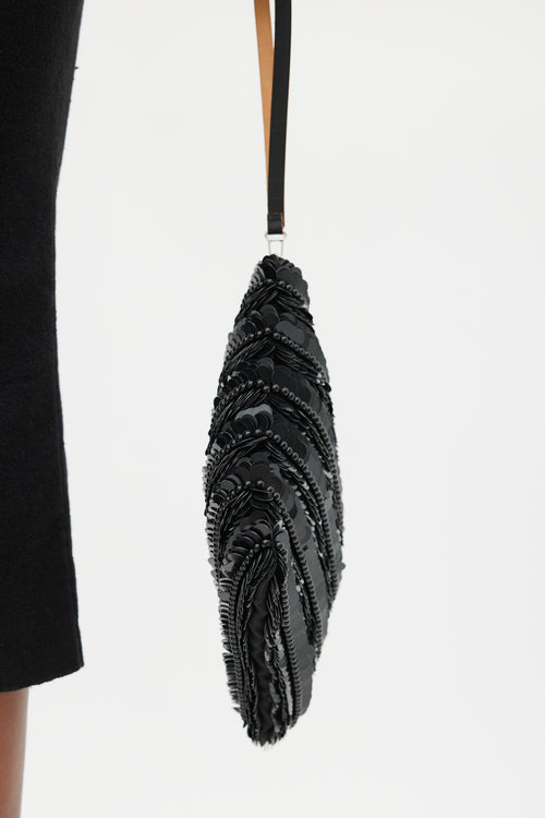 Marni Black Paillette Embellished Clutch