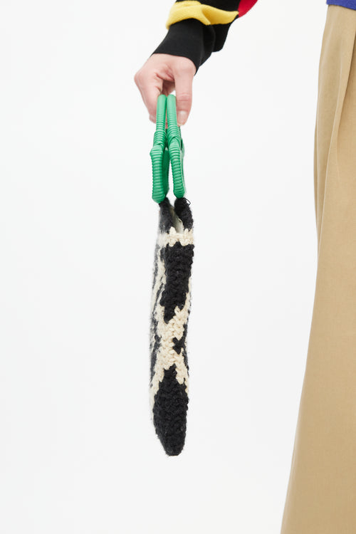 Marni Black & White Crochet Wild Market Tote Bag