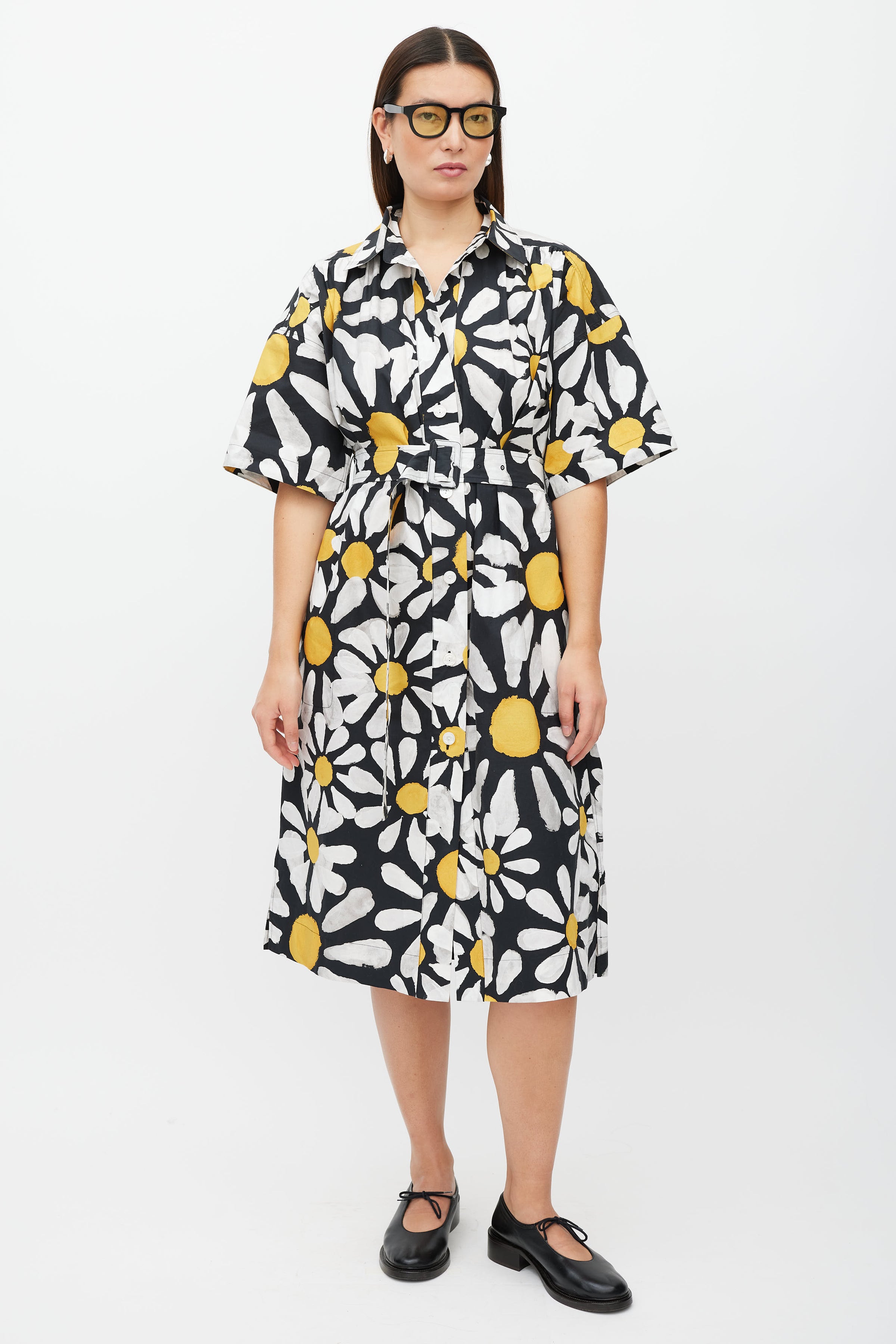 Marni // Black & White Floral Button Up Dress – VSP Consignment Marni // Black & White Floral Button Up Dress – VSP Consignment
