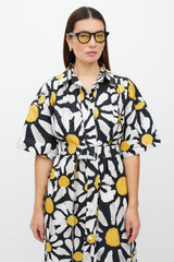 Marni Black & White Floral Button Up Dress