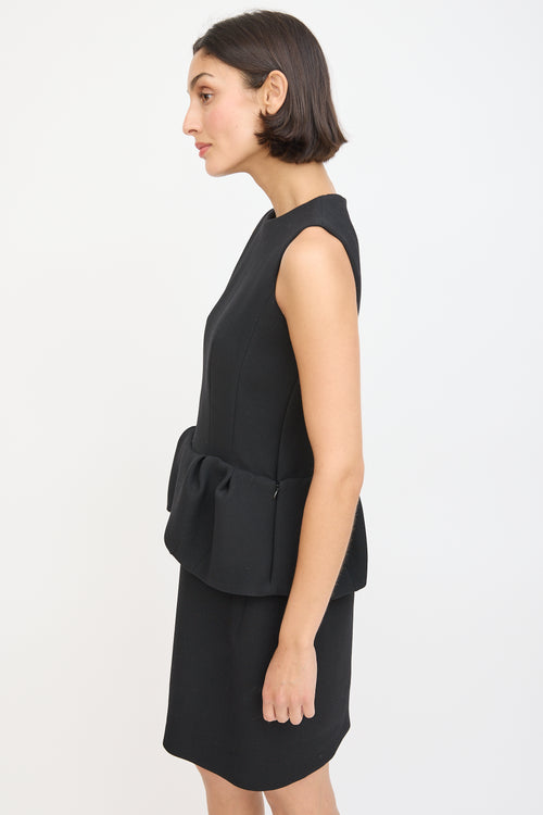 Marni Black Wool Peplum Sheath Dress