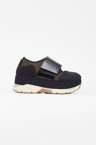 Marni Black & Yellow Neoprene Mary Jane Sneaker