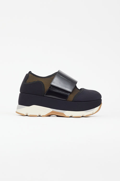 Marni Black & Yellow Neoprene Mary Jane Sneaker