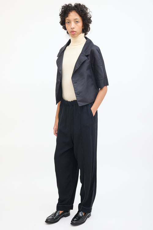 Marni Black Drop Seat Taper Leg Trouser