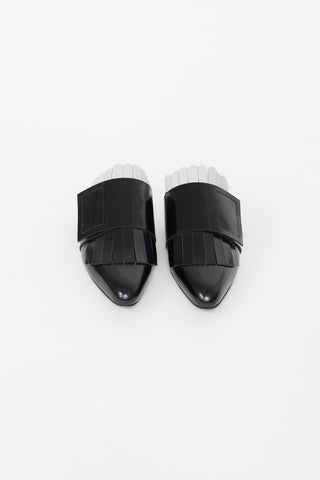 Marni Black Leather Oxford Slide