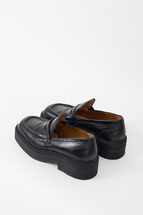 Marni Black Leather Penny Loafer