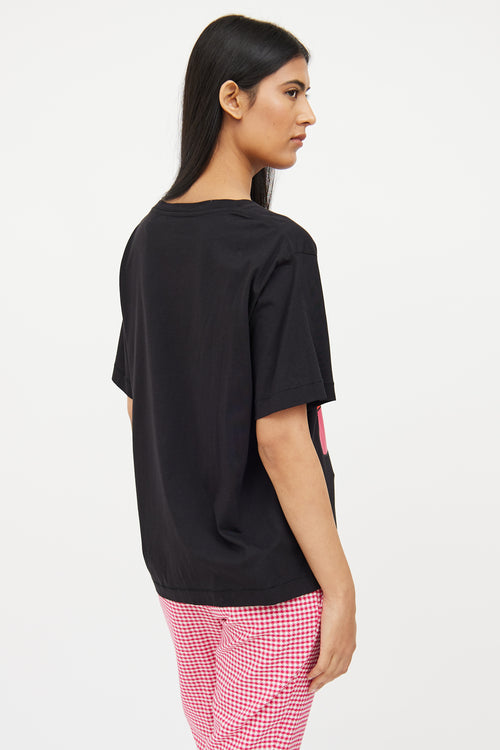 Marni Black & Pink Floral Graphic Top