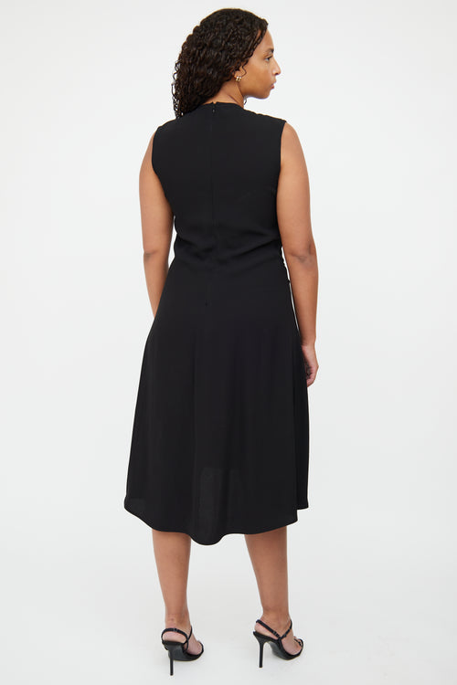 Marni Black & Blue Ruched Sleeveless Dress