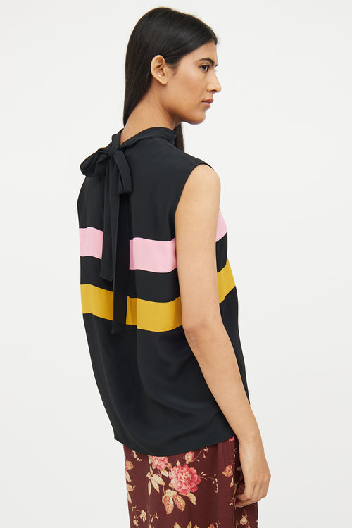 Marni Black Yellow Pink Sleeveless Top