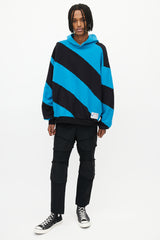 Marni Blue & Black Striped Hoodie