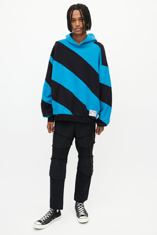 Marni Blue & Black Striped Hoodie