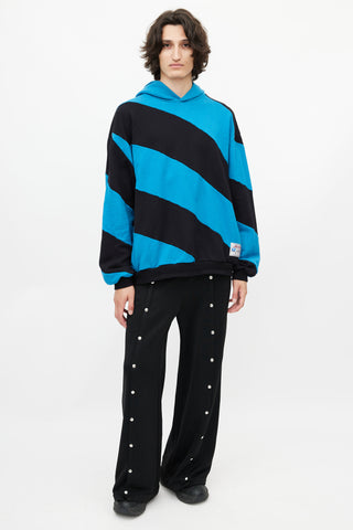 Marni Blue & Black Stripe Oversized Hoodie