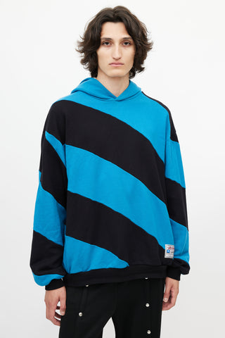 Marni Blue & Black Stripe Oversized Hoodie