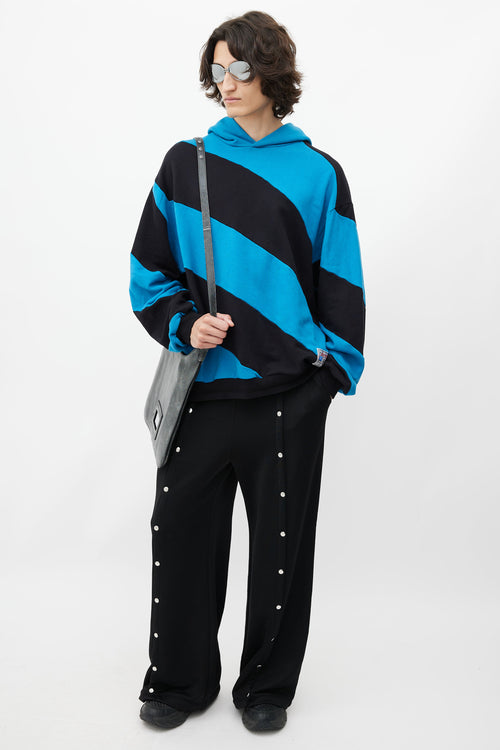 Marni Blue & Black Stripe Oversized Hoodie