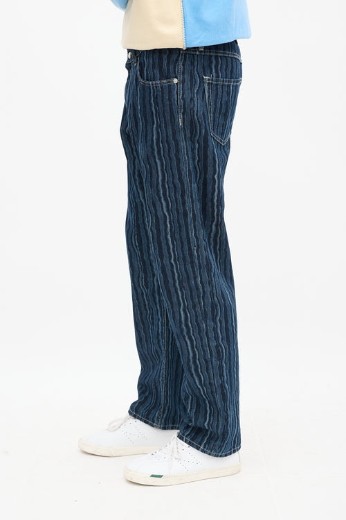 Marni Blue Wavy Striped Jeans