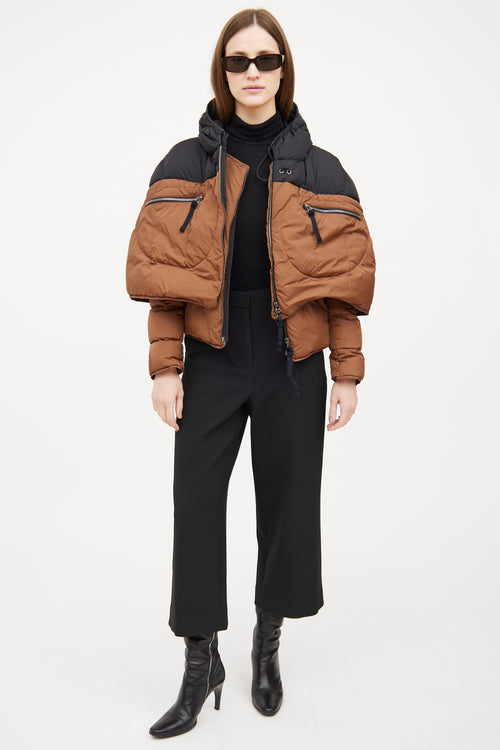 Marni 2011 Brown & Black Down Cape Jacket