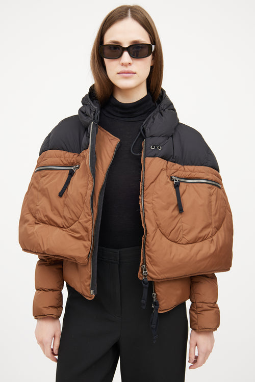 Marni 2011 Brown & Black Down Cape Jacket