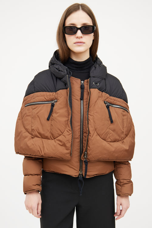 Marni 2011 Brown & Black Down Cape Jacket