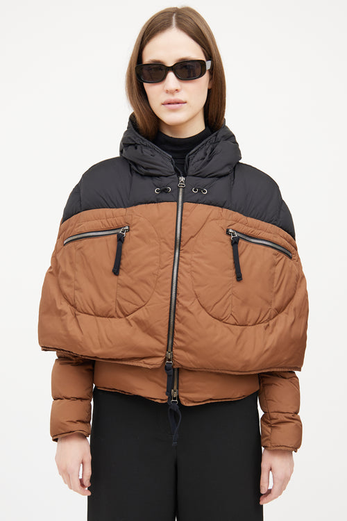 Marni 2011 Brown & Black Down Cape Jacket