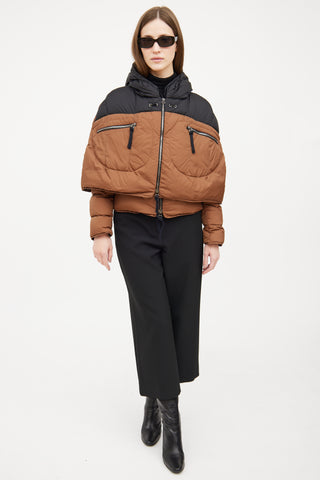 Marni 2011 Brown & Black Down Cape Jacket