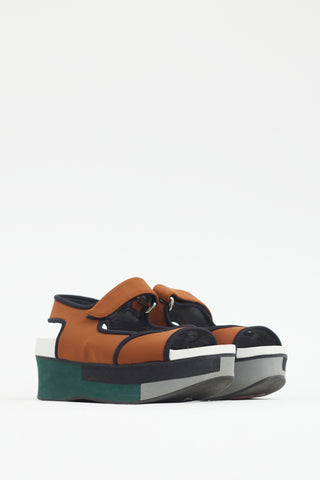 Marni Brown & Multi Neoprene Platform Sandal