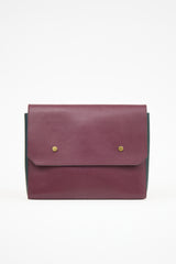 Marni Burgundy & Green Leather Pouch
