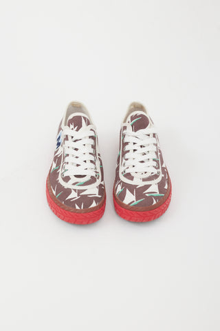 Marni Brown Multi Patterned Canvas Sneaker