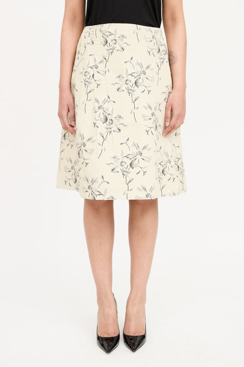 Marni Floral Pleated Skirt