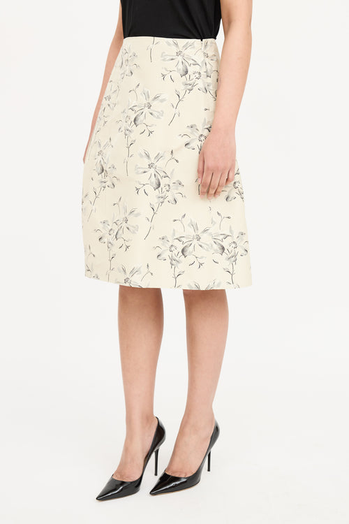 Marni Floral Pleated Skirt
