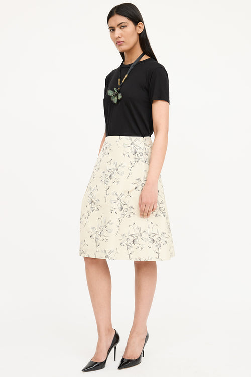 Marni Floral Pleated Skirt