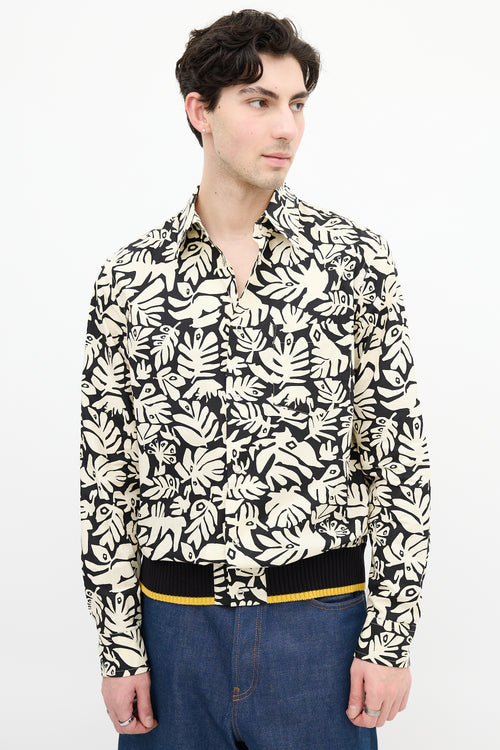 Marni Cream & Black Printed Shirt