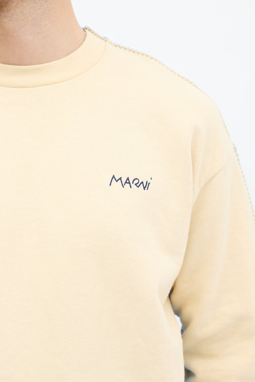 Marni Cream & Blue Stitched Trim Sweatshirt