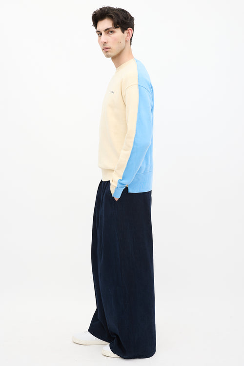 Marni Cream & Blue Stitched Trim Sweatshirt