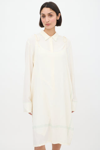 Marni Cream & Green Shirt Dress