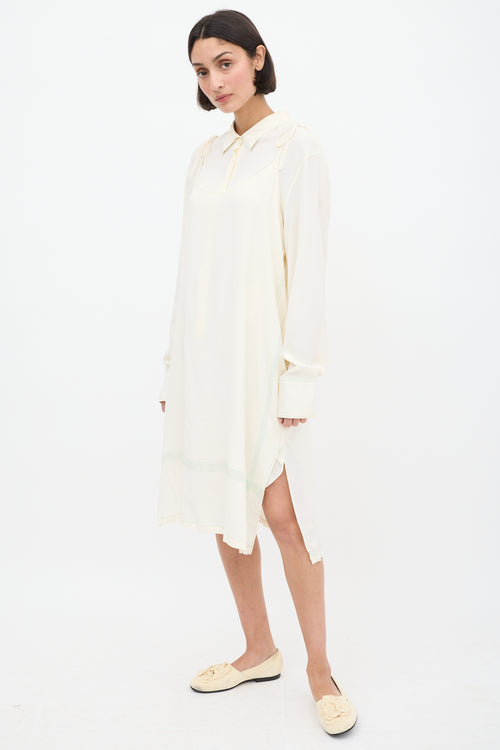 Marni Cream & Green Shirt Dress