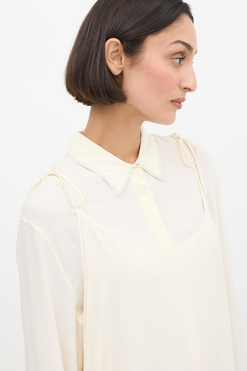 Marni Cream & Green Shirt Dress